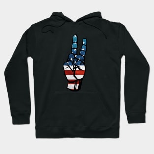 Peace hand patriotic, 4th of July, Peace sign, flag clipart, happy 4th of July Hoodie